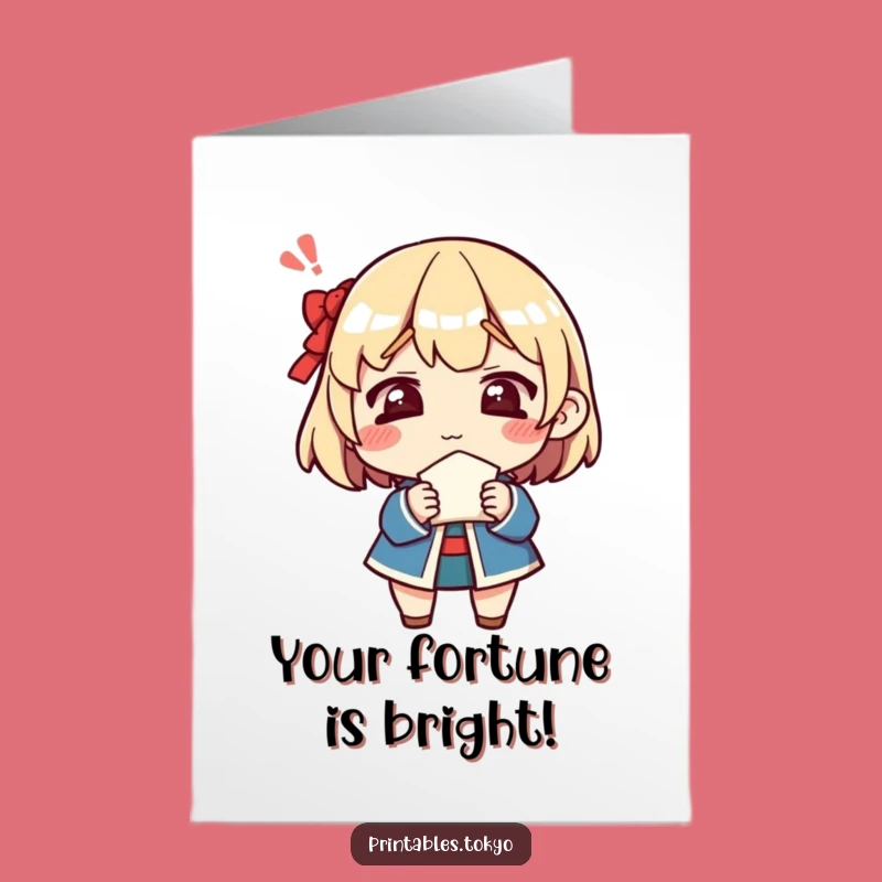 Free Printable Congrats Card: Confused Fortune, Funny Downloadable Gift for Puzzling Success