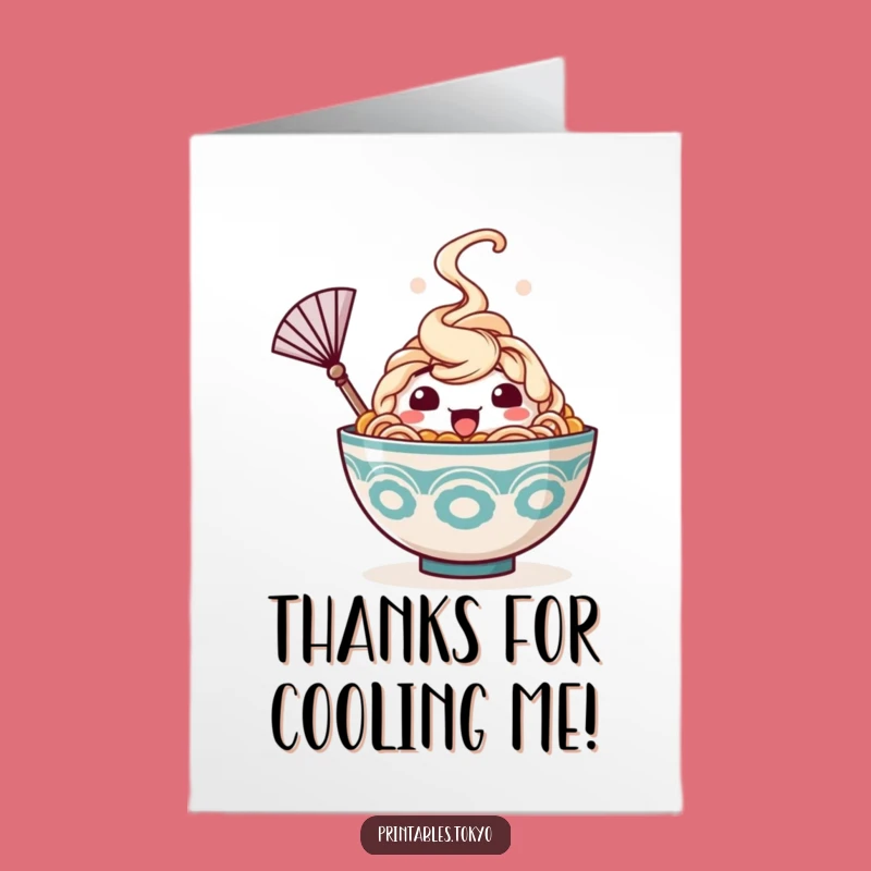 Free Printable Thank You Card: Ramen Fan Appreciation, Funny Downloadable