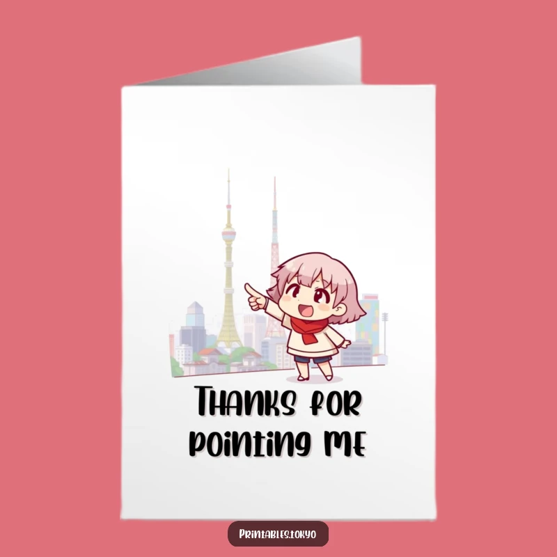Free Printable Thank You Card: Tokyo Pointer, Funny Downloadable Gift for Expressing Big Thanks