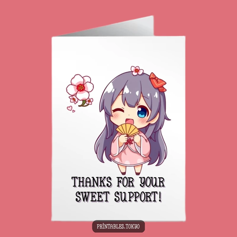 Thank You Fan Blossom Card: Express Gratitude with this Funny Free Printable