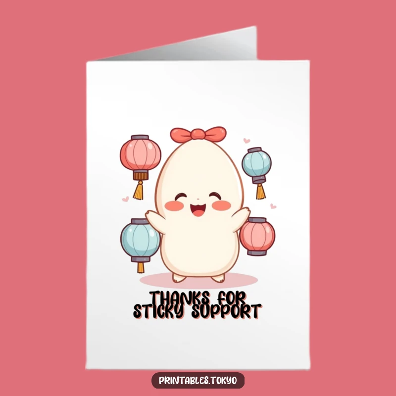 Free Printable Mochi Juggler Thank You Card: Cute Asian Downloadable Gift