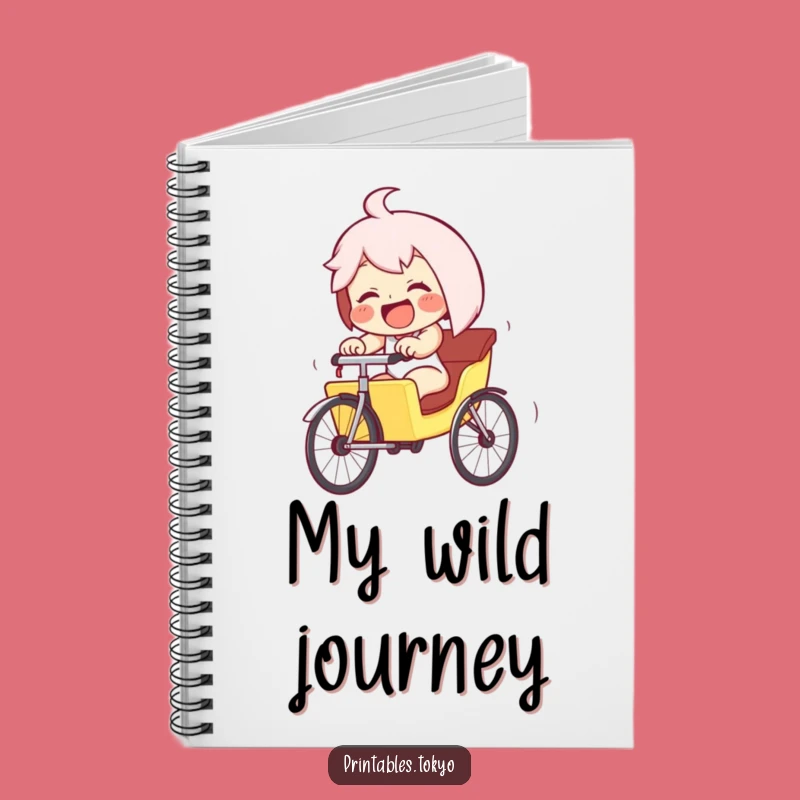 Funny Giggling Rickshaw Notebook - Jot Down Ideas with Downhill Urgency