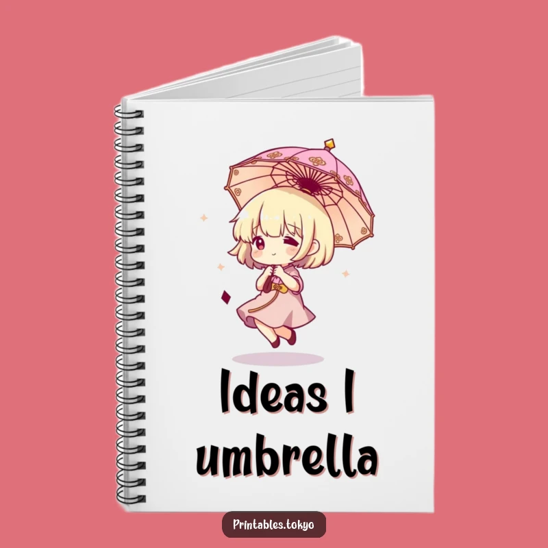 Funny Notebook: Jot Down Ideas with a Bouncing Umbrella Character