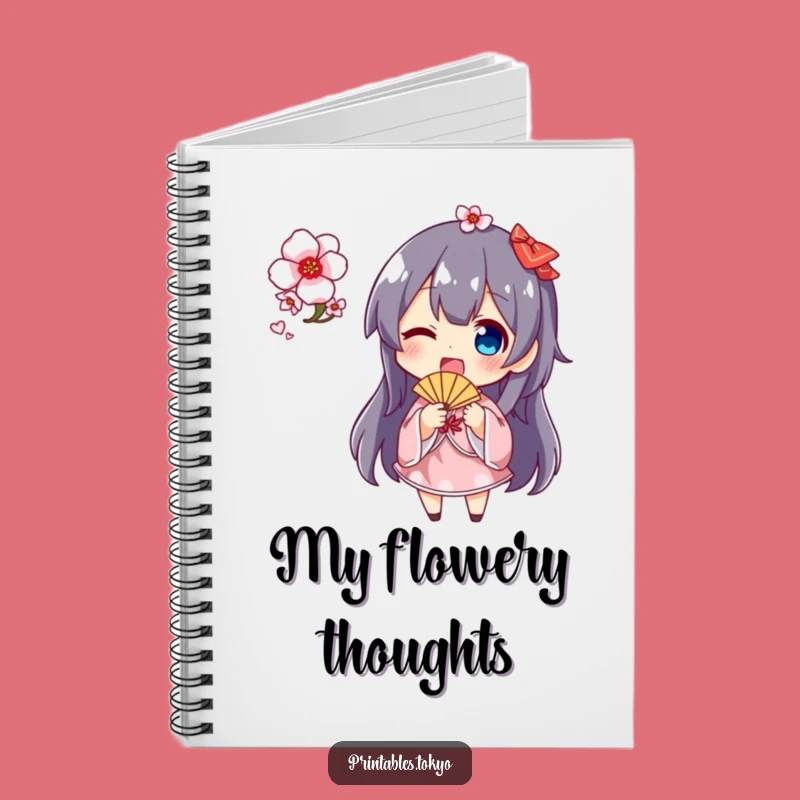 Funny Cherry Blossom Fan Notebook: Cute Character Journal, Ideal Gift