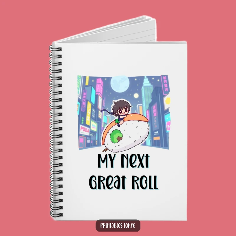 Funny Sushi Rider Notebook: Neon City Character, Journal Your Urban Adventures