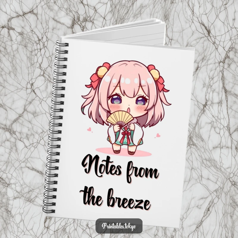 Funny Notebook: A character playfully gestures with a tiny fan, inspiring cool thoughts and creative writing in this humorous journal.