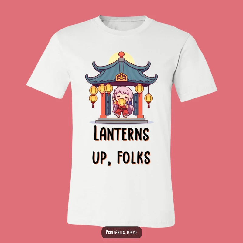 Funny Temple Juggler T-Shirt: Glowing Lanterns Character, Magical and Hilarious Style
