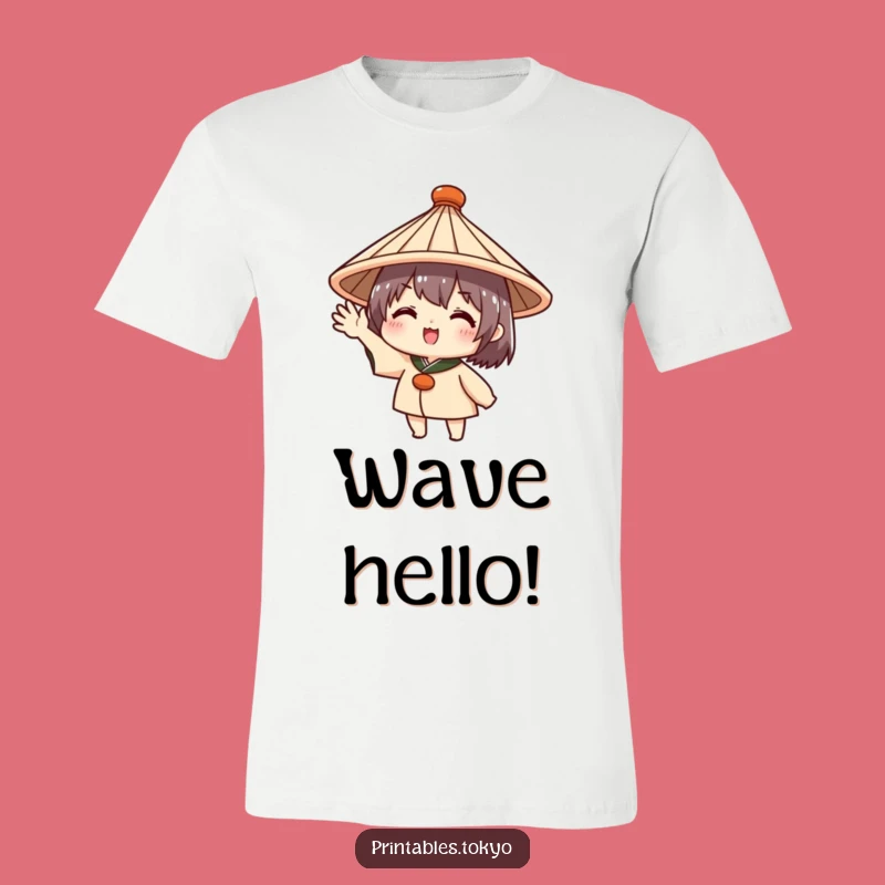 Enthusiastic Wave Funny T-Shirt - Cute Japanese Hat Tee