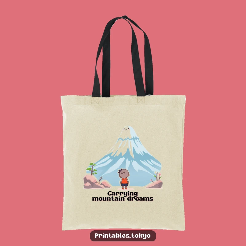 Funny Fuji Wonder Tote Bag - Whimsical Character Art - Eco-Friendly Travel Gift