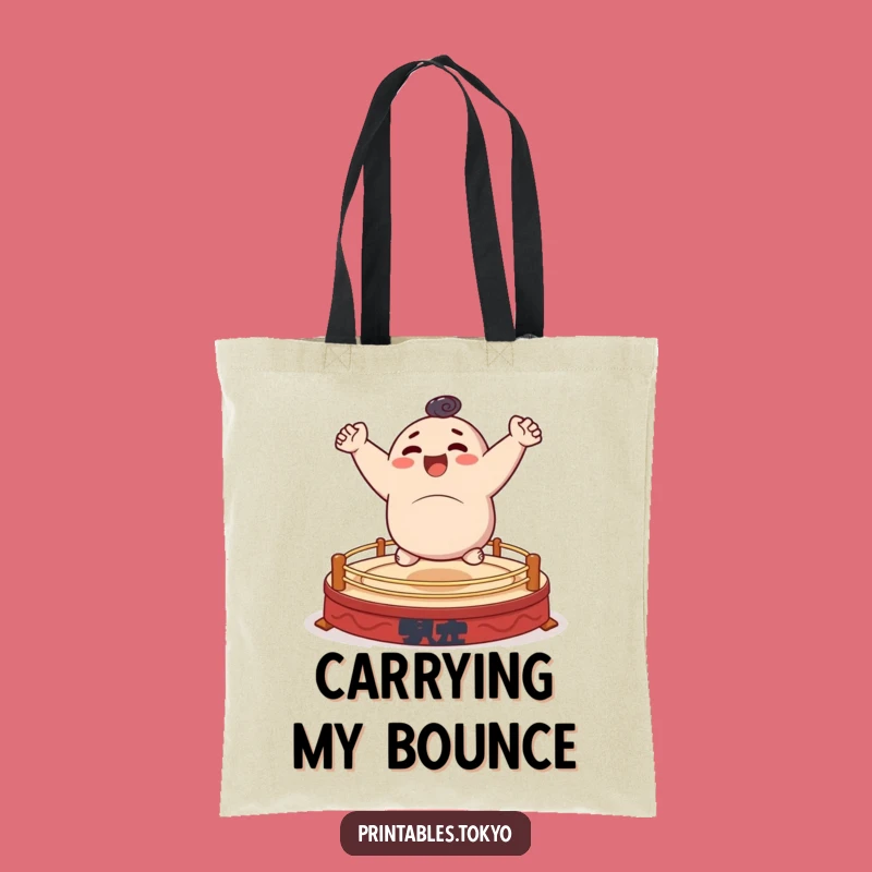 Funny Sumo Bouncer Tote Bag - Carry Your Energy, Perfect Funny Gift