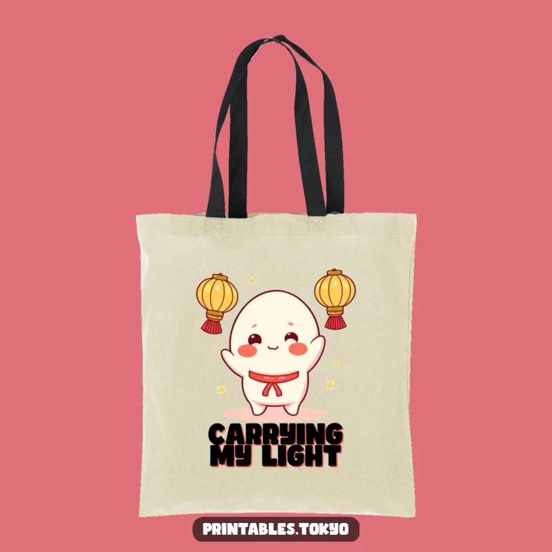 Funny Mochi Tote Bag: Cheerful Lantern Juggler - Practical & Playful Carryall