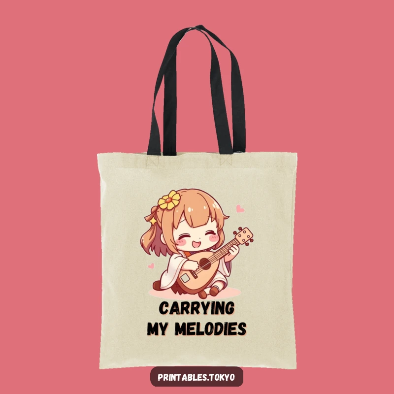 Funny Shamisen Player Tote Bag: Carry Your Tunes with Style!