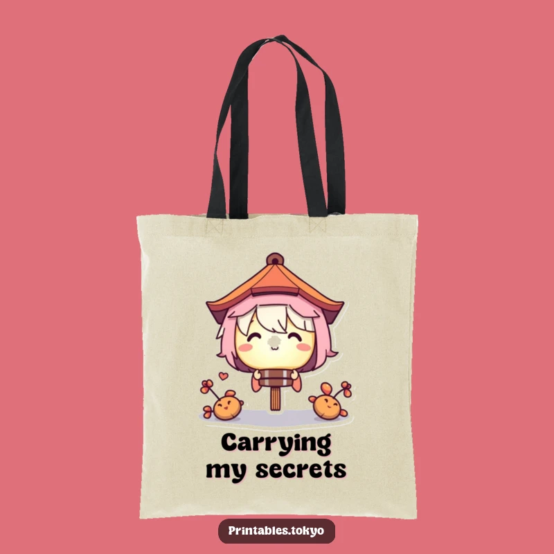 Funny Tote Bag: Carry Secrets with a Lantern Peek Character