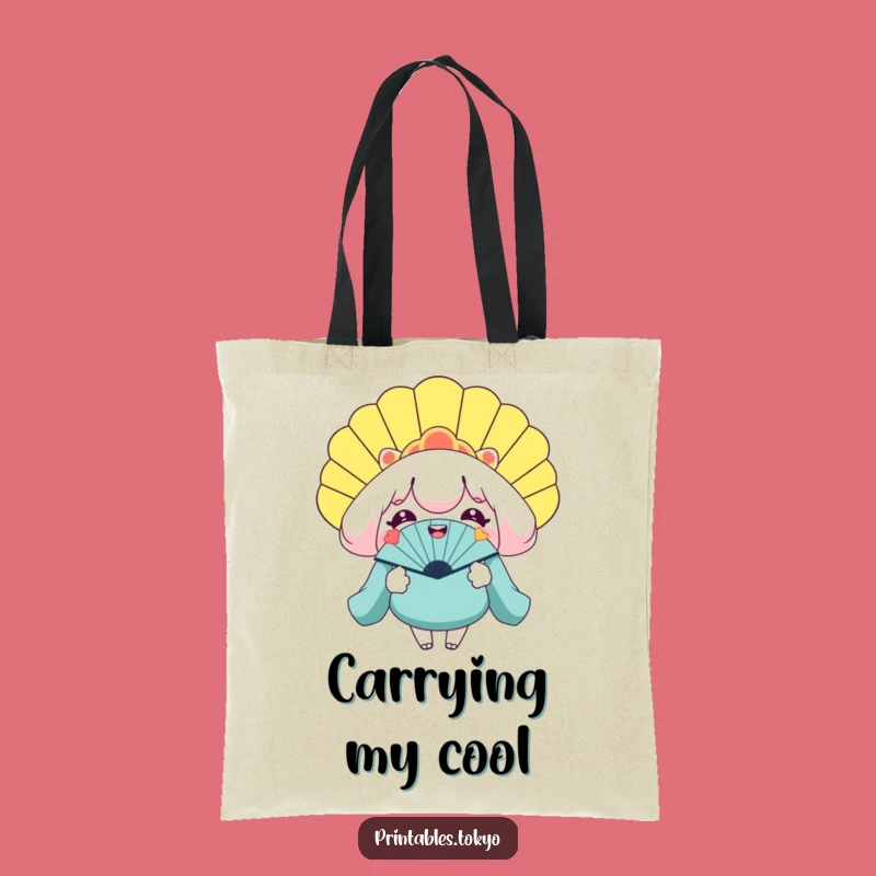 Funny Giant Fan Tote Bag - Smiling Character Breezy Gift