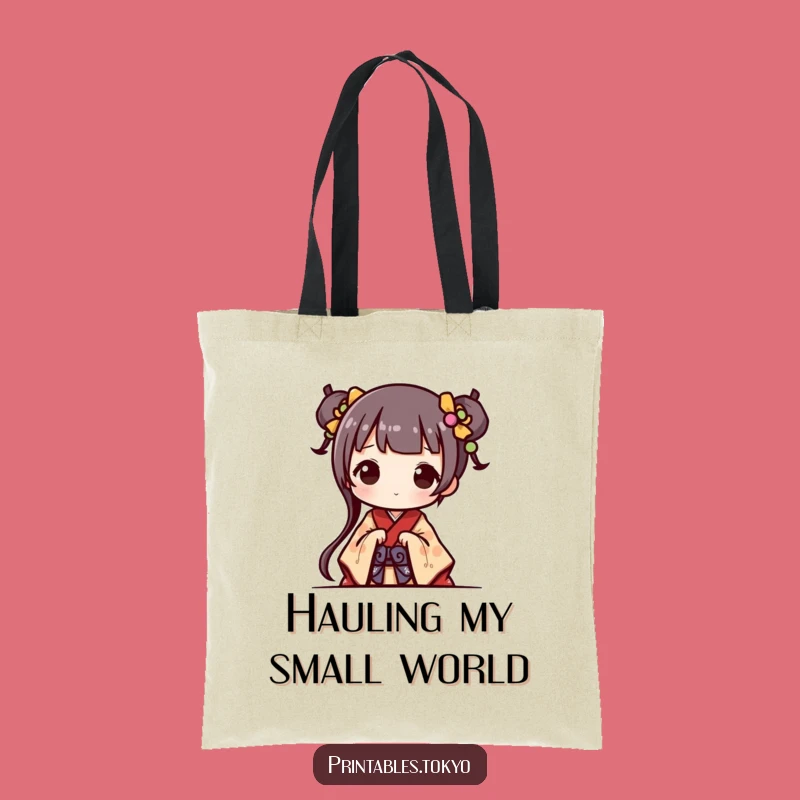 Funny Kimono Peek Tote Bag: Carry Cuteness with Comedic Style!