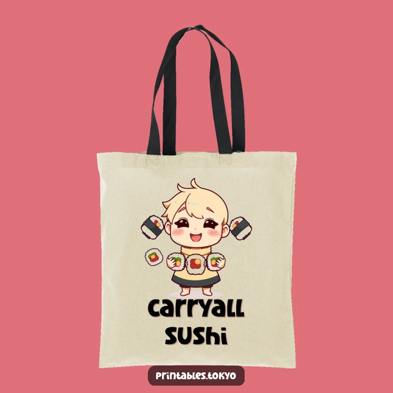 Funny Sushi Juggling Tote Bag: Carry Your Essentials with This Hilarious Accessory